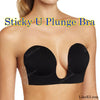 Women's U Plunge Strapless Backless Push Up Bras Invisible Adhesive Silicone Bra