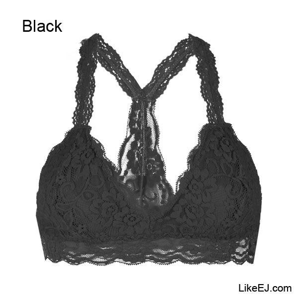 New Floral lace bralette Triangle Microfiber lace Pretty bra Top #32113