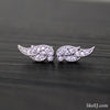 Fashion Women Jewelry Angel Wings Crystal Ear Stud Earrings