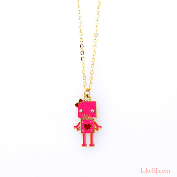Pink Robot Necklace - LikeEJ