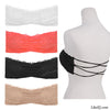 Trendy Floral Lace Bandeau Side Ribbing for Coverage Cage Back Style Bra top # 32115 - LikeEJ - 2