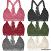Lace Floral Sheer Lace intimate semi-sheer Y Back lace bralette Top (More Color Available)