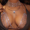 Shiny Rhinestone Crystal Cover Bra Chest Women Body Chain Harness Necklace Jewelry