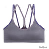 Stylish dual shoulder strap for better control Removable pads Bra Yoga Top #82051 - LikeEJ - 2