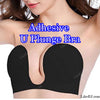 Women Push Up U Shape Sticky Strapless Silicone Self Adhesive Backless Plunge Bra