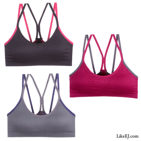 Stylish dual shoulder strap for better control Removable pads Bra Yoga Top #82051