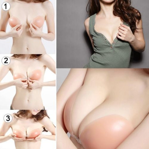 Push Up Stick on Invisible Wire Free Self Adhesive Strapless Silicone Breast Bra - LikeEJ - 1