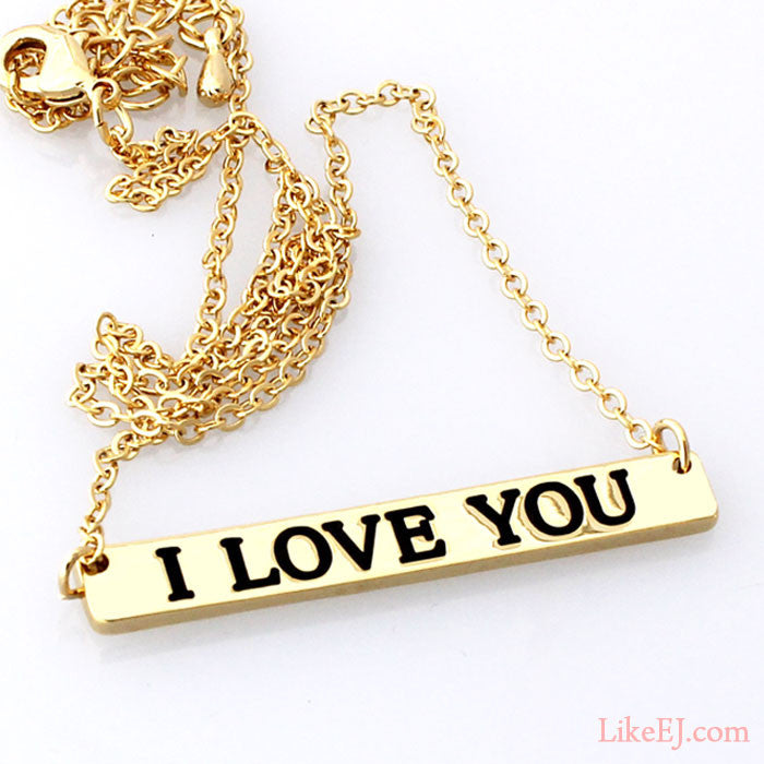 I Love You Bar Necklace - LikeEJ - 1