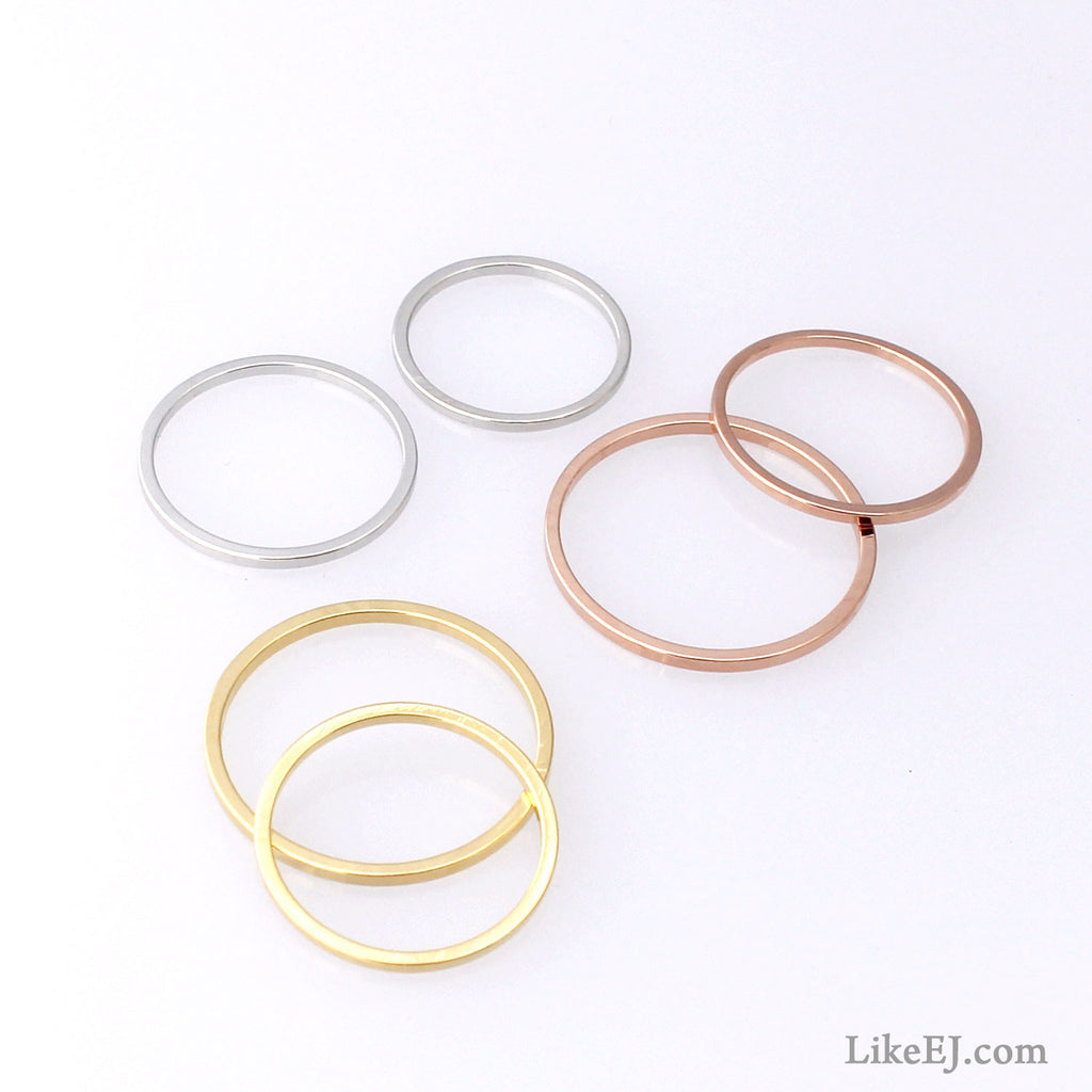 Slim Colorful Ring Set - LikeEJ - 1