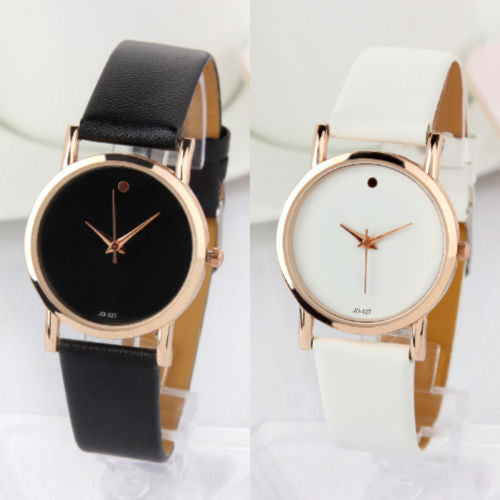 Luxury Stylish Fashion Dot Design Leather Analog Quartz Wrist Watch