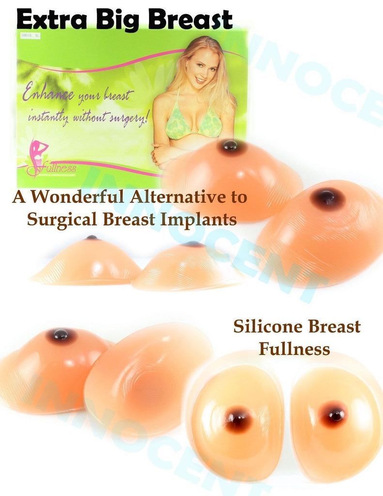Silicone Form Breast Enhancer Booster w/ Brown Nipple Bra Inserts Push Up Pad - LikeEJ - 1