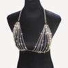 Shiny Rhinestone Crystal Cover Bra Chest Women Body Chain Harness Necklace Jewelry