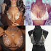 Crystal Rhinesotnes Full Cover Bra Chest Body Silver Harness Y strap style Trend Necklace Jewelry Stylish Chain