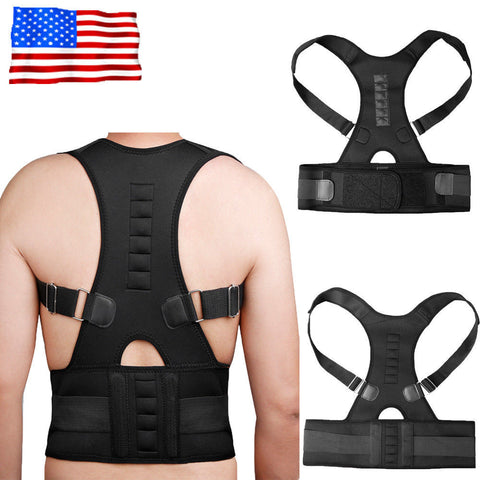 Magnetic Therapy Posture Corrector Body Back Pain Belt Brace Shoulder Support #A-4
