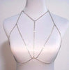 Crystal Rhinestone Gorgeous Bra Chest Body Chain Silver Harness Y strap style Necklace Jewelry